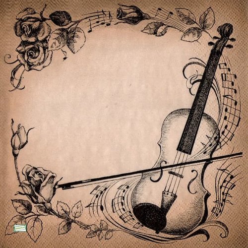 2 serviettes papier - musique -13