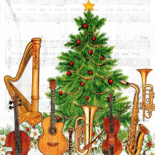 2 serviettes papier - musique -17