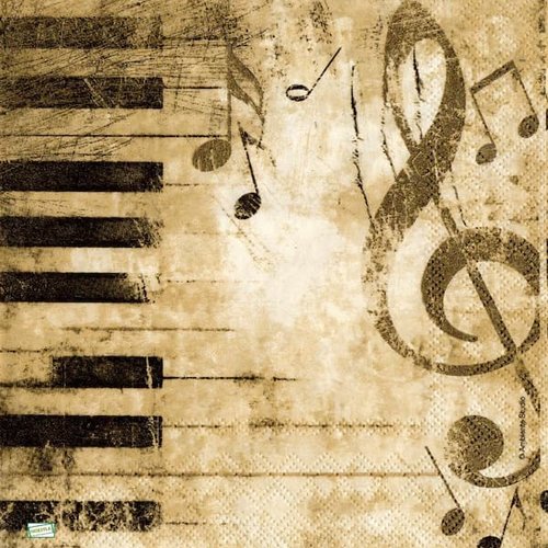 2 serviettes papier - musique -18