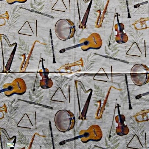 2 serviettes papier - musique -22
