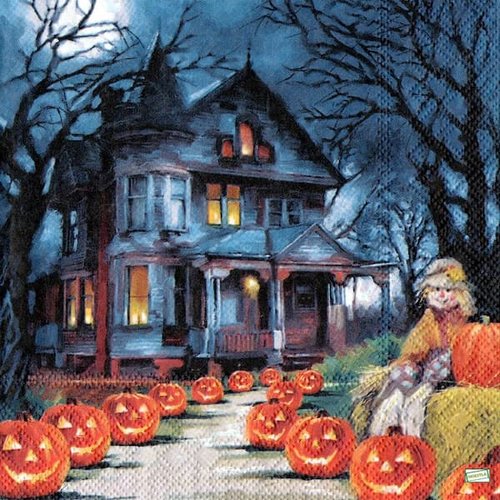2 serviettes papier - halloween -3