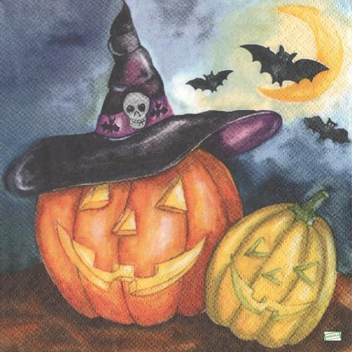 2 serviettes papier - halloween -6