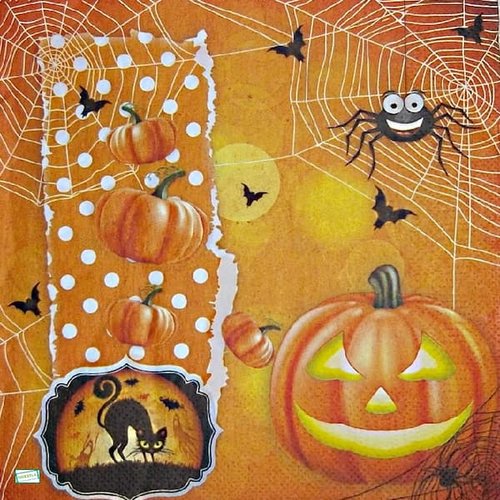 2 serviettes papier - halloween -16