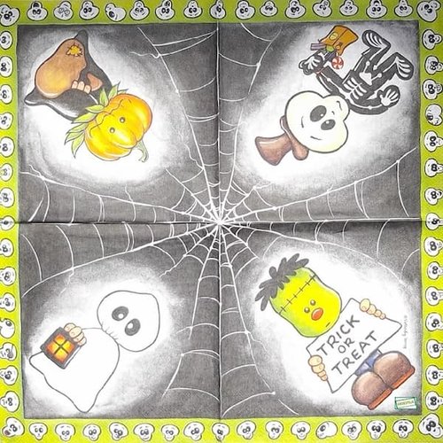 2 serviettes papier - halloween -26