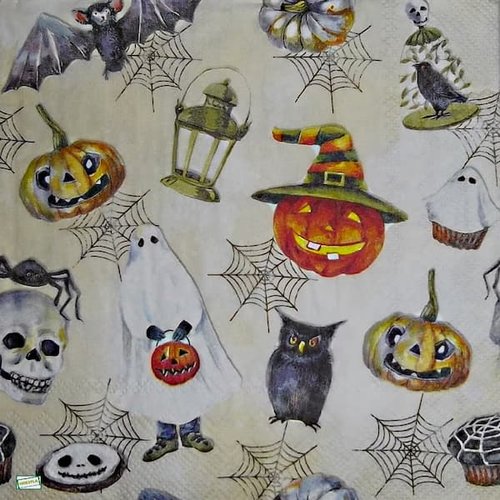 2 serviettes papier - halloween -36