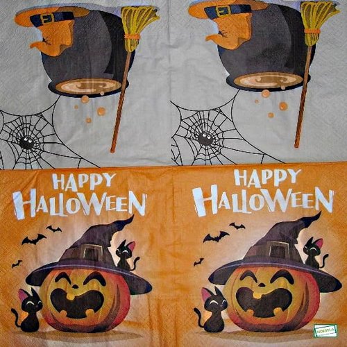 2 serviettes papier - halloween -30
