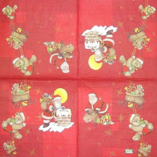2 serviettes papier -père noêl- 55