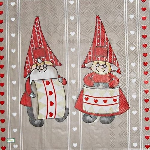 2 serviettes papier - nains.lutins -14