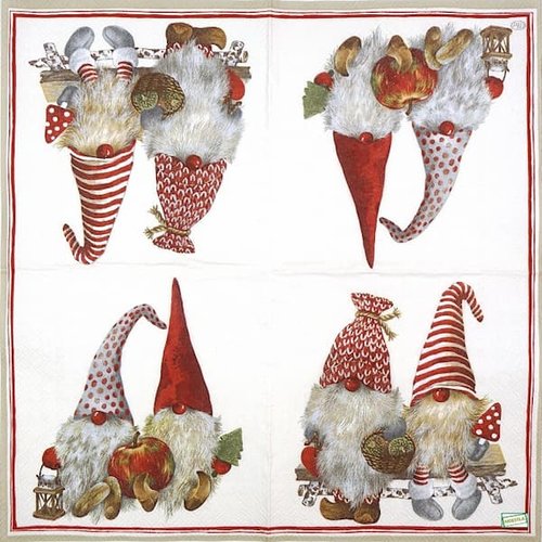 2 serviettes papier - nains.lutins -22