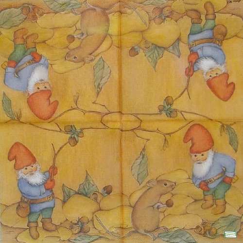 2 serviettes papier - nains.lutins -65