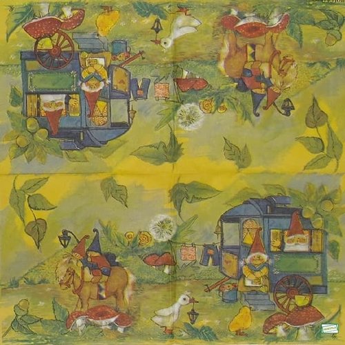2 serviettes papier - nains.lutins -67