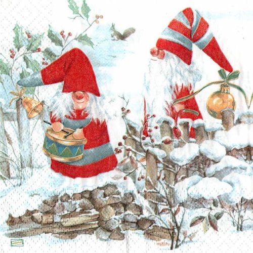 2 serviettes papier - nains.lutins -81