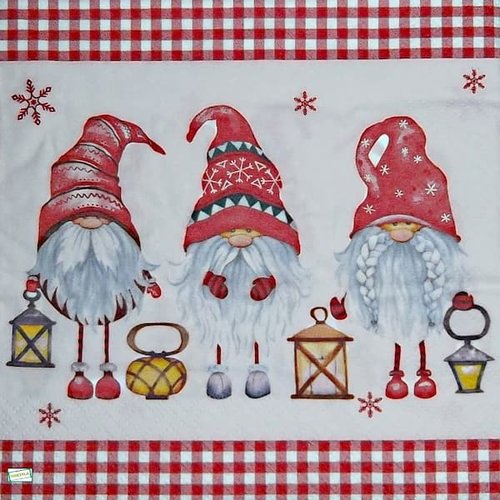 2 serviettes papier - nains.lutins -96