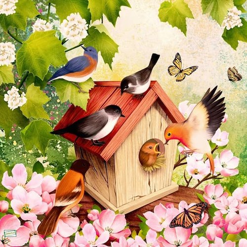 2 serviettes papier - les oiseaux-51
