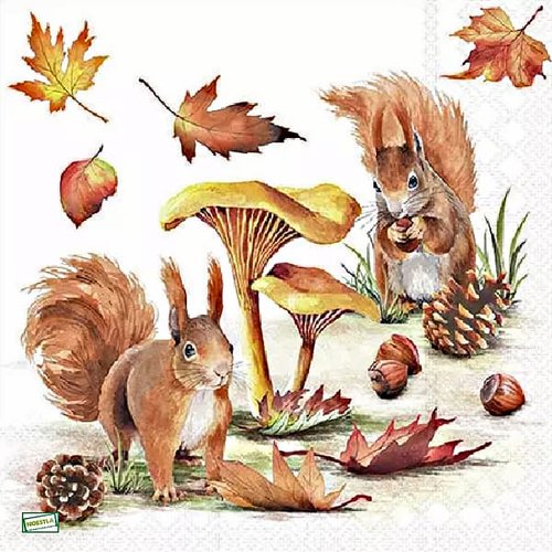 2 serviettes papier -animaux bois -2