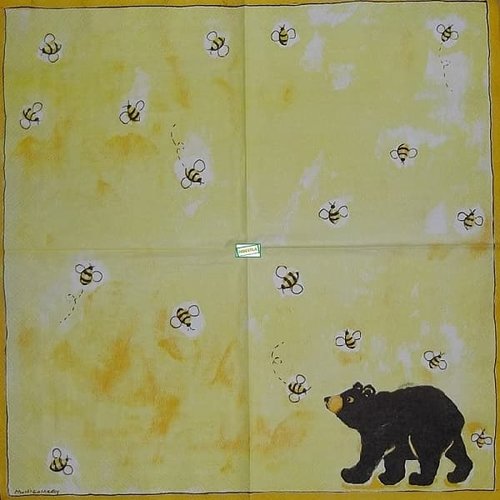 2 serviettes papier -animaux bois -19