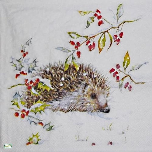 2 serviettes papier -animaux bois -40