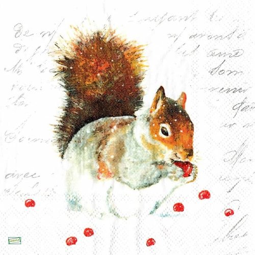 2 serviettes papier -animaux bois -57
