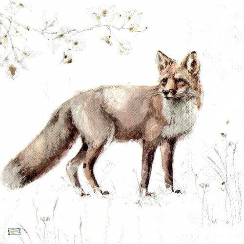 2 serviettes papier -animaux bois -144