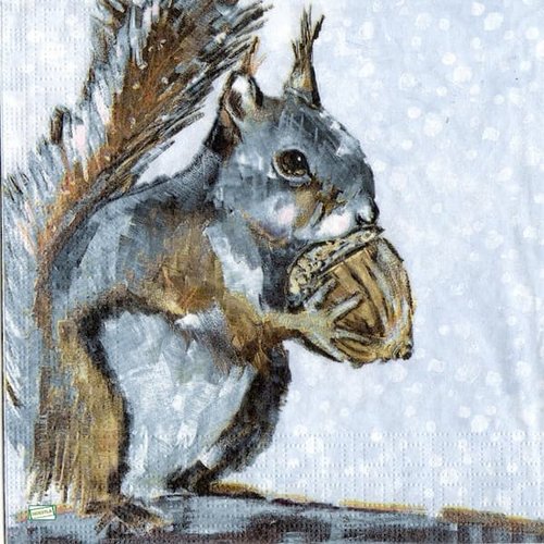 2 serviettes papier -animaux bois -147