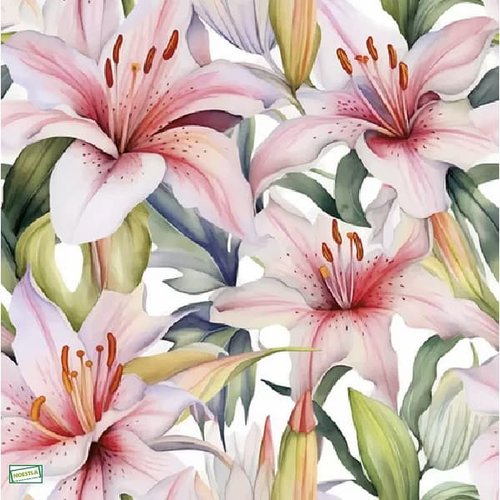 2 serviettes papier - orchidés lys -1