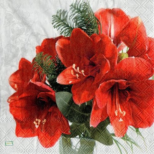 2 serviettes papier - orchidés lys -16