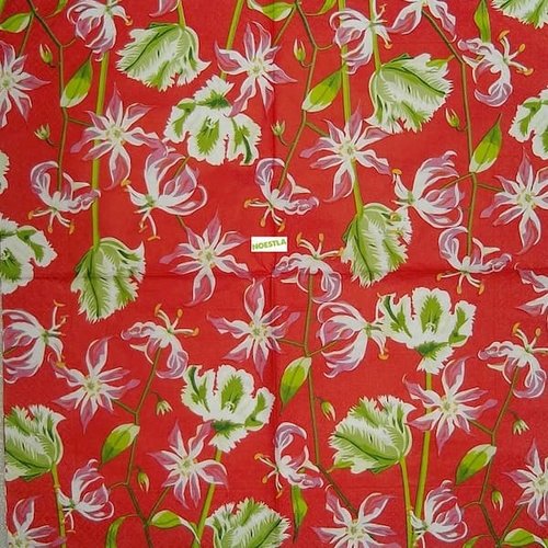 2 serviettes papier - orchidés lys -19