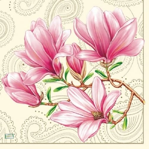 2 serviettes papier - orchidés lys -29