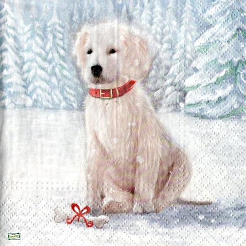 2 serviettes papier - chiens - 4