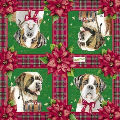 2 serviettes papier - chiens - 17