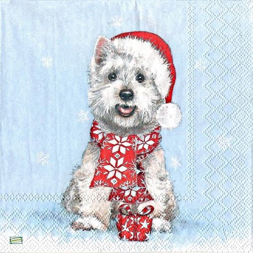 2 serviettes papier - chiens - 40