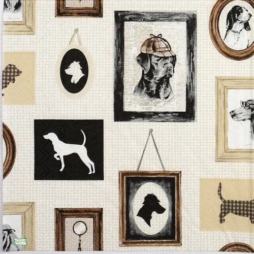 2 serviettes papier - chiens - 62