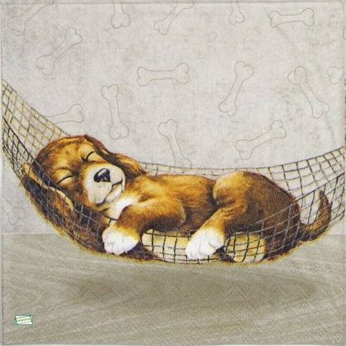 2 serviettes papier - chiens - 66