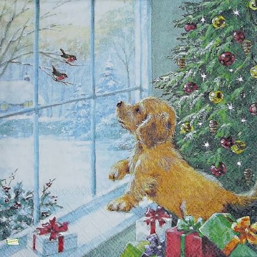 2 serviettes papier - chiens - 70