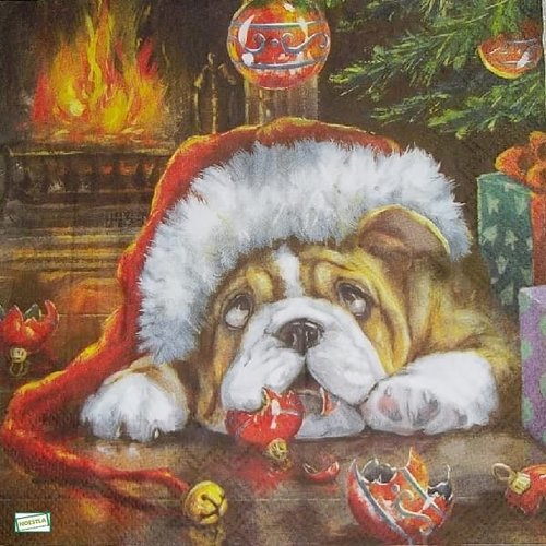 2 serviettes papier - chiens - 73