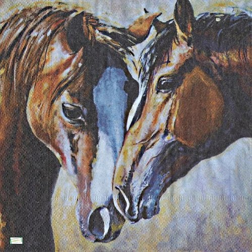 2 serviettes papier - les chevaux -1