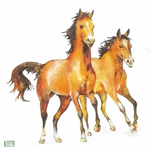 2 serviettes papier - les chevaux -13