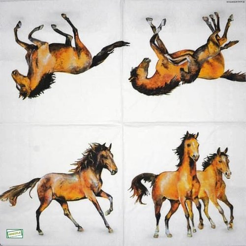 2 serviettes papier - les chevaux -18