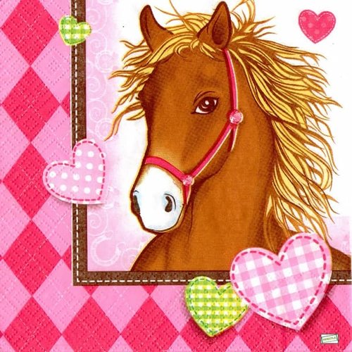 2 serviettes papier - les chevaux -28
