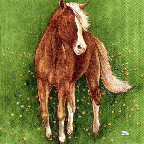 2 serviettes papier - les chevaux -32