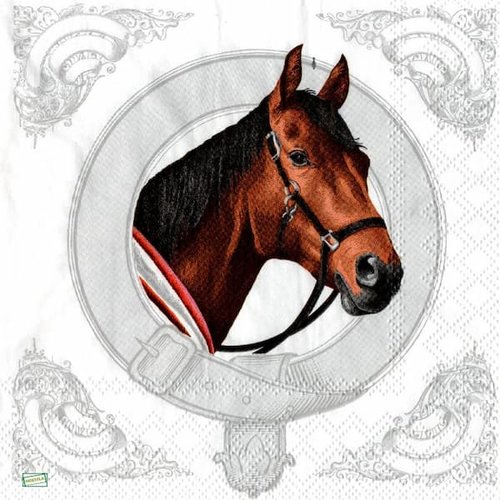 2 serviettes papier - les chevaux -55