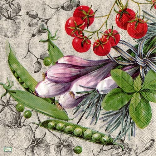 2 serviettes papier - légumes -7