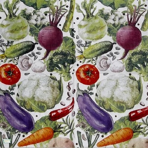 2 serviettes papier - légumes -49