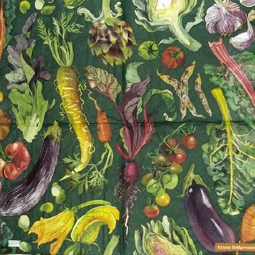 2 serviettes papier - légumes -61