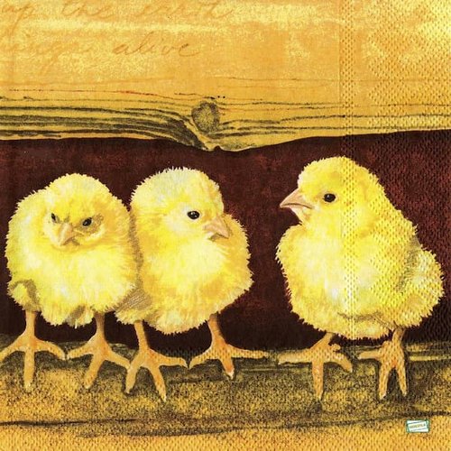 2 serviettes papier- oiseaux ferme -17