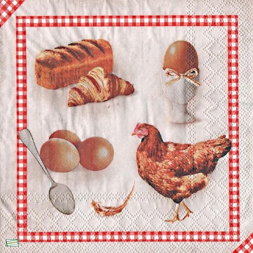 2 serviettes papier - oiseaux ferme -20