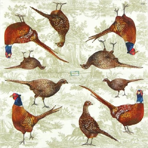 2 serviettes papier - oiseaux ferme -31