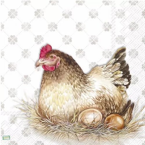 2 serviettes papier - oiseaux ferme -36