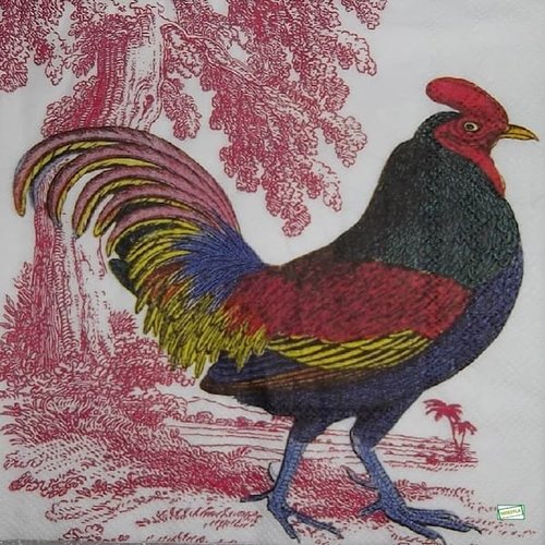 2 serviettes papier - oiseaux ferme -43