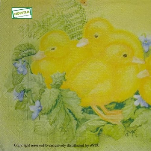 2 serviettes papier - oiseaux ferme -52